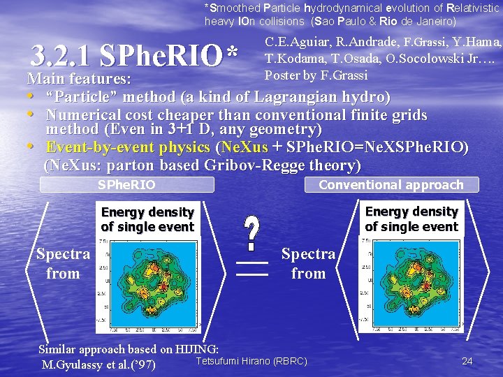 *Smoothed Particle hydrodynamical evolution of Relativistic heavy IOn collisions (Sao Paulo & Rio de