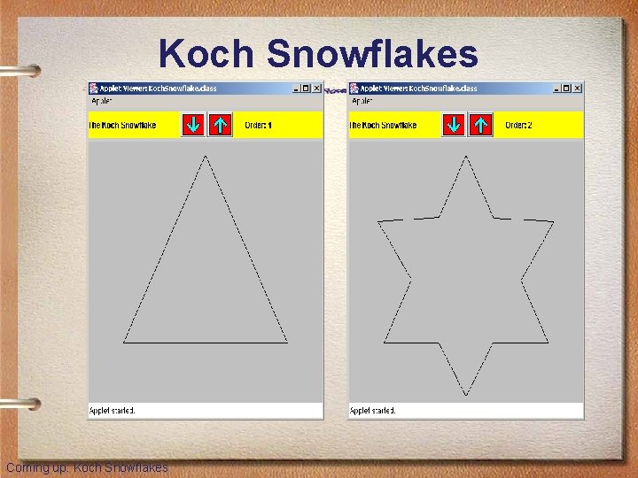 Koch Snowflakes Coming up: Koch Snowflakes 