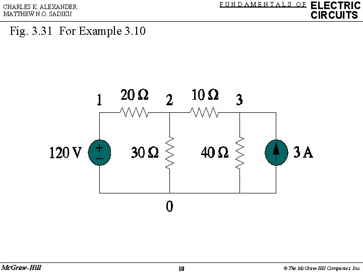 FUNDAMENTALS OF CHARLES K. ALEXANDER MATTHEW N. O. SADIKU ELECTRIC CIRCUITS Fig. 3. 31