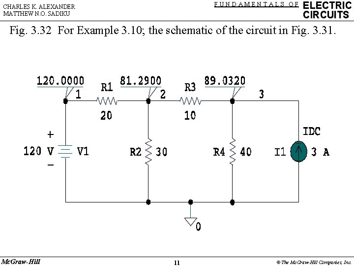 FUNDAMENTALS OF CHARLES K. ALEXANDER MATTHEW N. O. SADIKU ELECTRIC CIRCUITS Fig. 3. 32