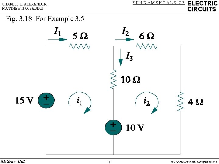 FUNDAMENTALS OF CHARLES K. ALEXANDER MATTHEW N. O. SADIKU ELECTRIC CIRCUITS Fig. 3. 18