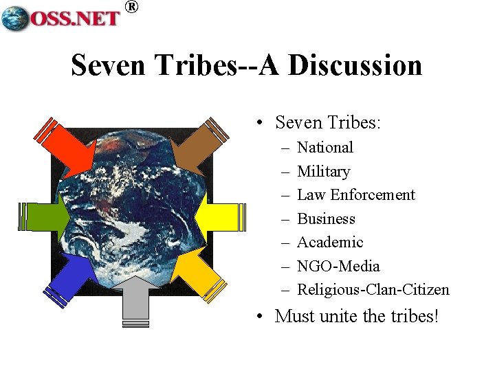 ® Seven Tribes--A Discussion • Seven Tribes: – – – – National Military Law