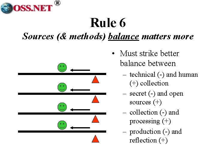 ® Rule 6 Sources (& methods) balance matters more • Must strike better balance