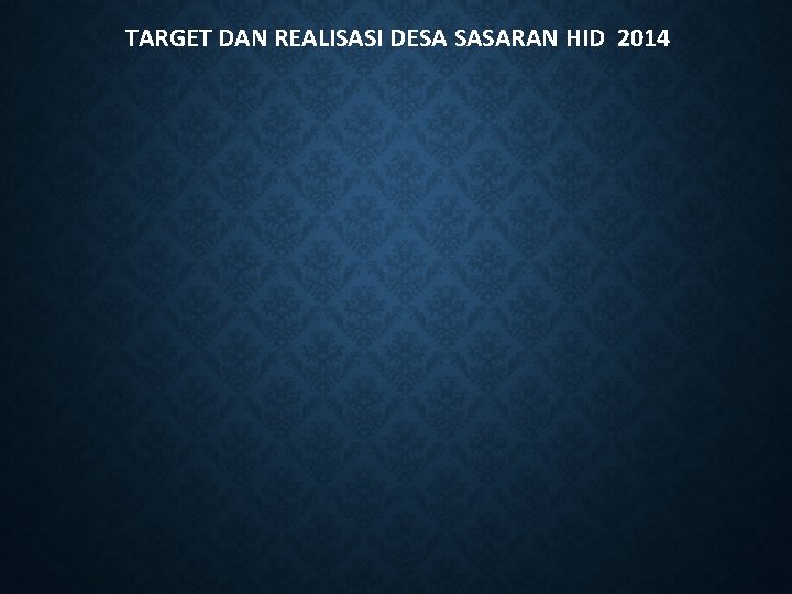 TARGET DAN REALISASI DESA SASARAN HID 2014 