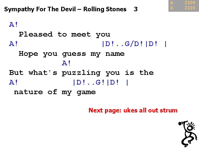 Sympathy For The Devil – Rolling Stones 3 A D A! Pleased to meet