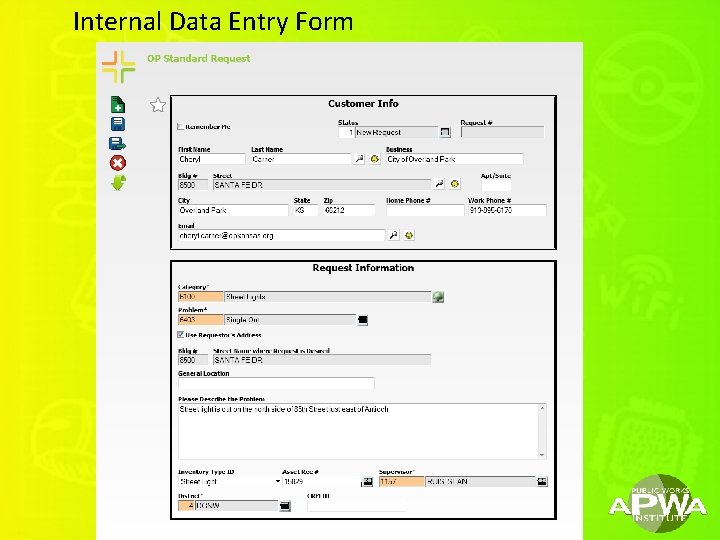 Internal Data Entry Form 