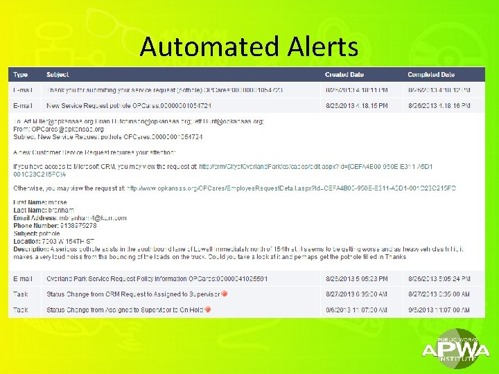 Automated Alerts 