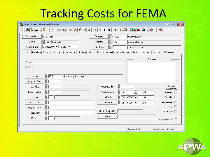 Tracking Costs for FEMA 