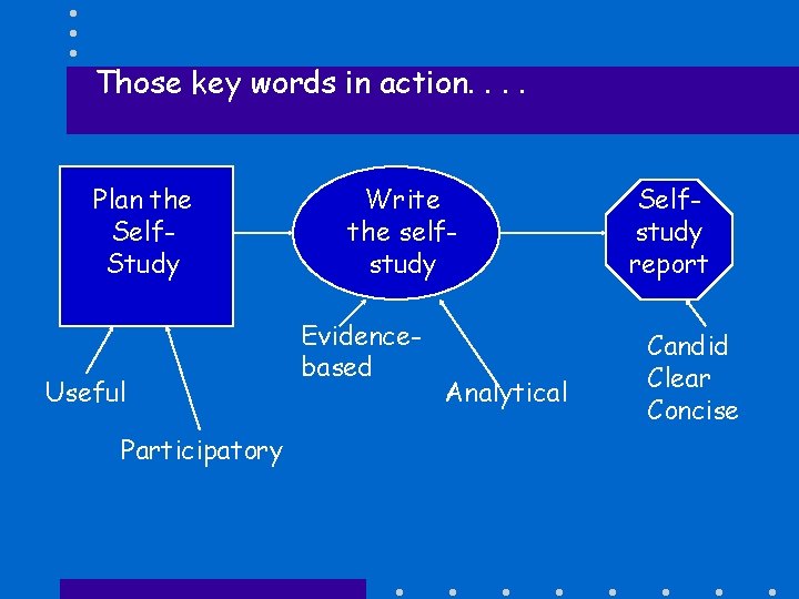 Those key words in action. . Plan the Self. Study Useful Participatory Write the