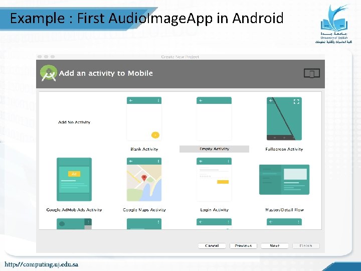 Example : First Audio. Image. App in Android Example : First Audio. Image. App in Android