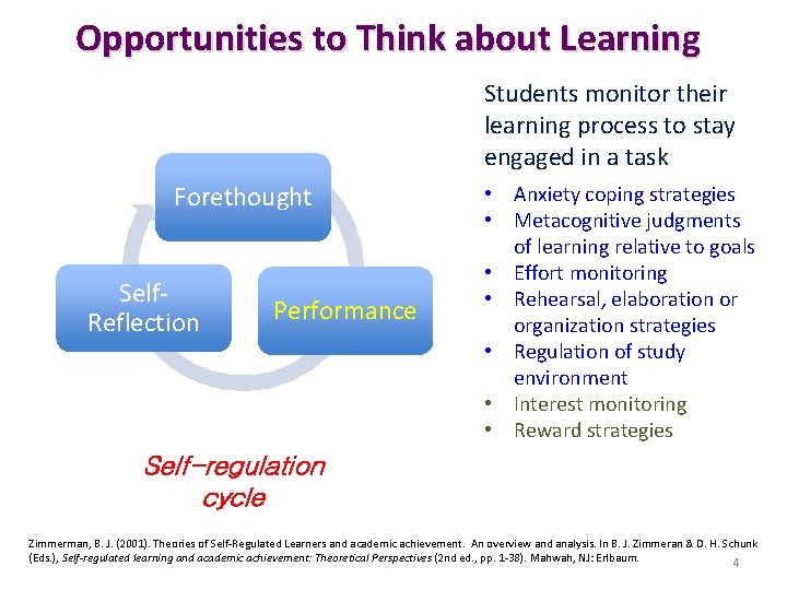 Opportunities to Think about Learning Students monitor their learning process to stay engaged in Opportunities to Think about Learning Students monitor their learning process to stay engaged in