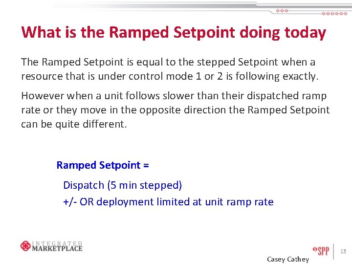 What is the Ramped Setpoint doing today The Ramped Setpoint is equal to the