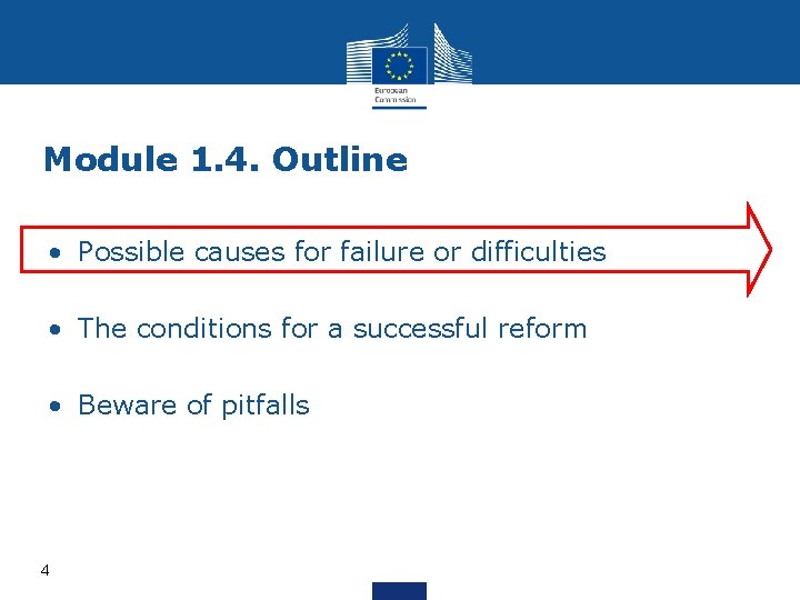 Module 1. 4. Outline • Possible causes for failure or difficulties • The conditions