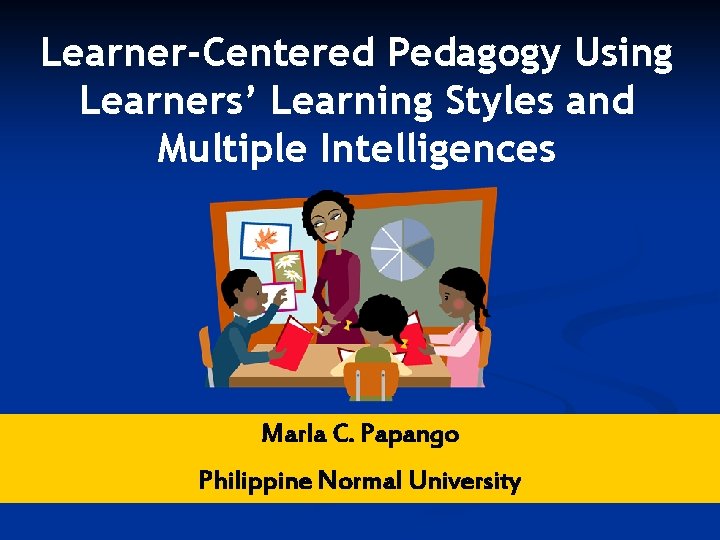 Learner-Centered Pedagogy Using Learners’ Learning Styles and Multiple Intelligences Marla C. Papango Philippine Normal