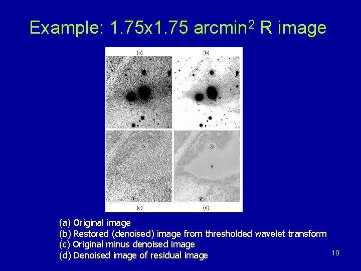 Example: 1. 75 x 1. 75 arcmin 2 R image (a) Original image (b) Example: 1. 75 x 1. 75 arcmin 2 R image (a) Original image (b)