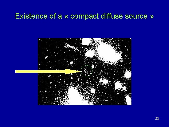 Existence of a « compact diffuse source » 23 Existence of a « compact diffuse source » 23