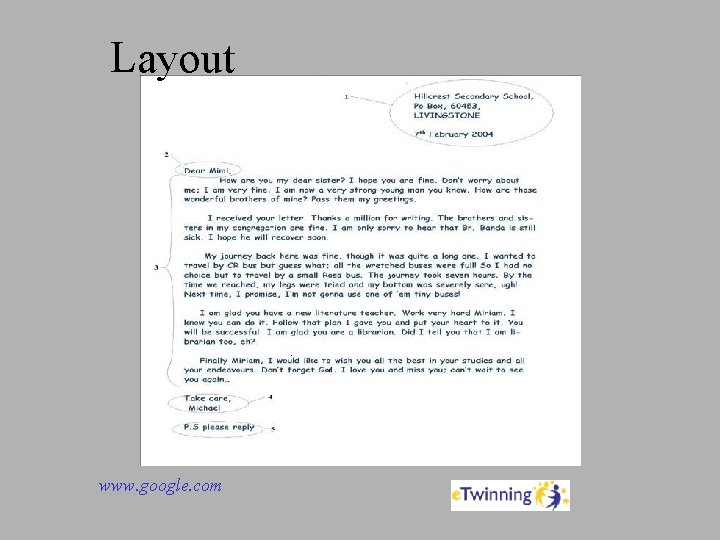 Layout www. google. com 