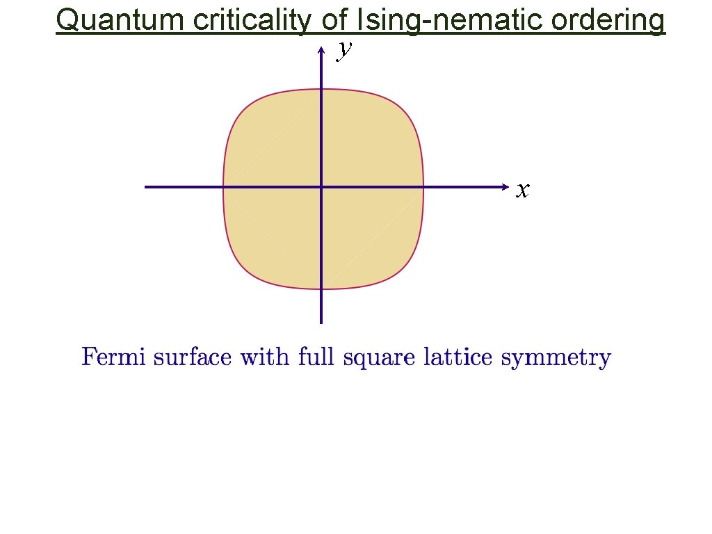 Quantum criticality of Ising-nematic ordering y x 