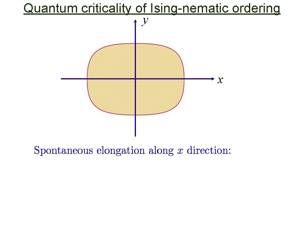 Quantum criticality of Ising-nematic ordering y x 