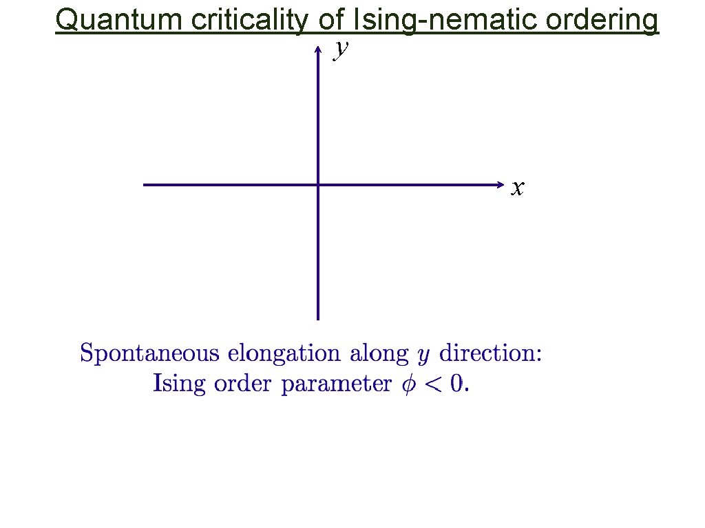 Quantum criticality of Ising-nematic ordering y x 