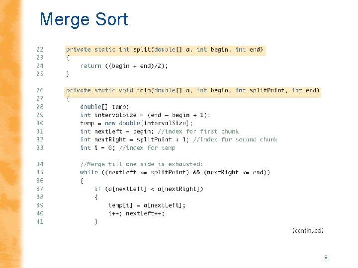 Merge Sort 8 