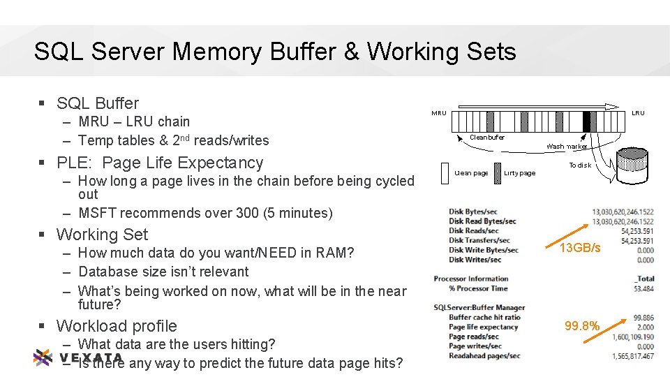 SQL Server Memory Buffer & Working Sets § SQL Buffer – MRU – LRU