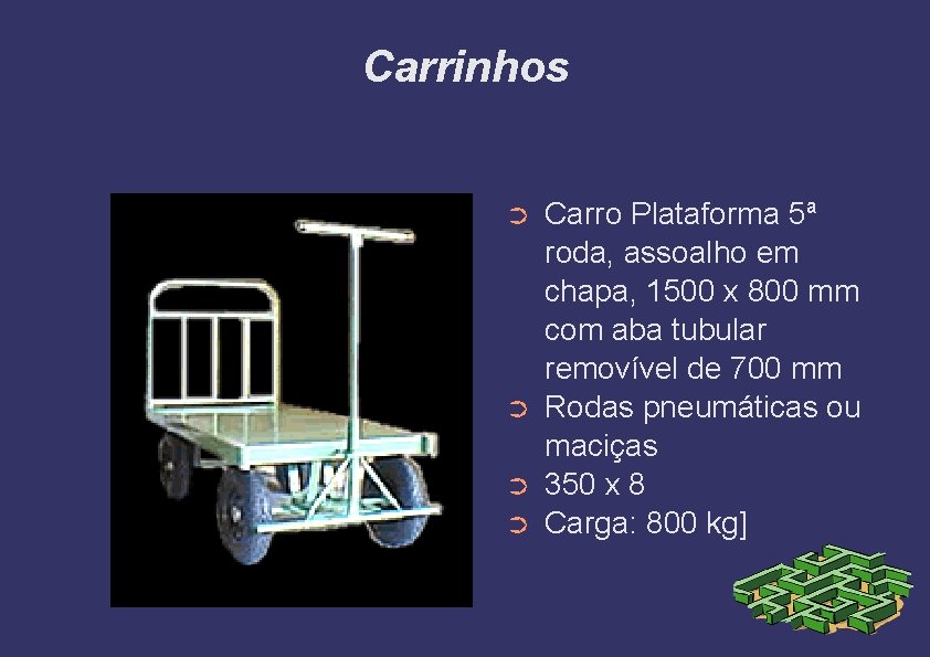 Carrinhos ➲ ➲ Carro Plataforma 5ª roda, assoalho em chapa, 1500 x 800 mm