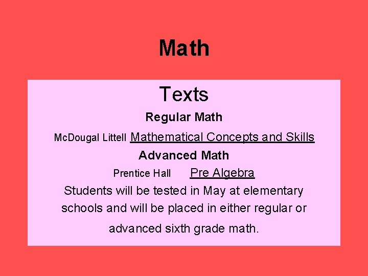 Math Texts Regular Mathematical Concepts and Skills Advanced Math Prentice Hall Pre Algebra Students