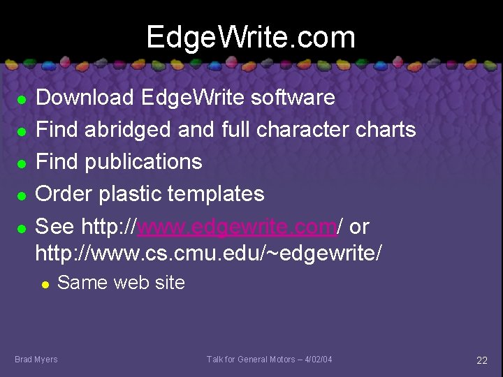 Edge. Write. com l l l Download Edge. Write software Find abridged and full