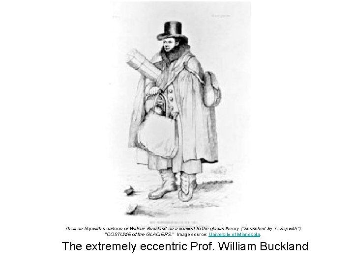 Thomas Sopwith’s cartoon of William Buckland as a convert to the glacial theory ("Scratched