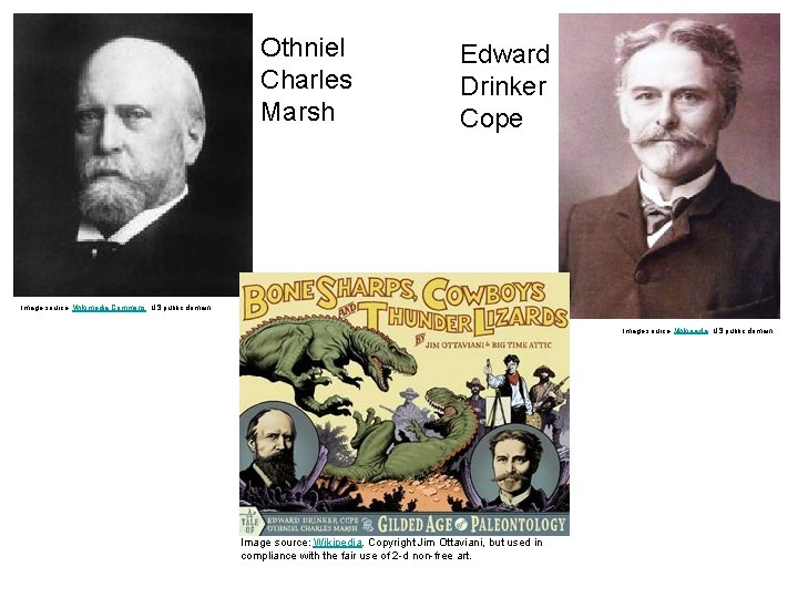 Othniel Charles Marsh Edward Drinker Cope Image source: Wikimedia Commons, US public domain. Image