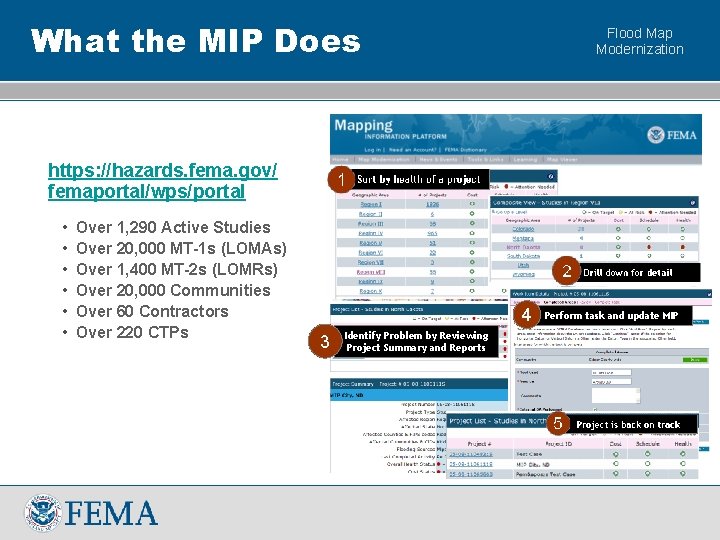 What the MIP Does Flood Map Modernization https: //hazards. fema. gov/ femaportal/wps/portal • •