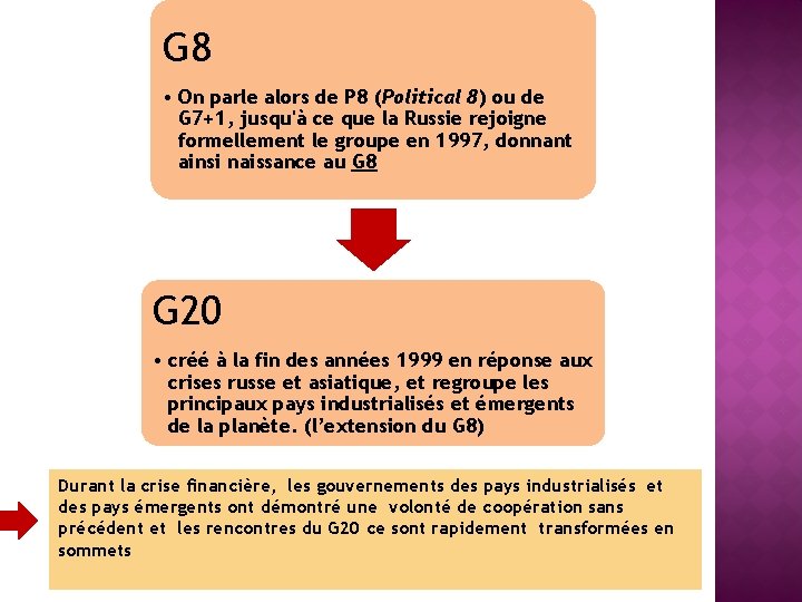 G 8 • On parle alors de P 8 (Political 8) ou de G