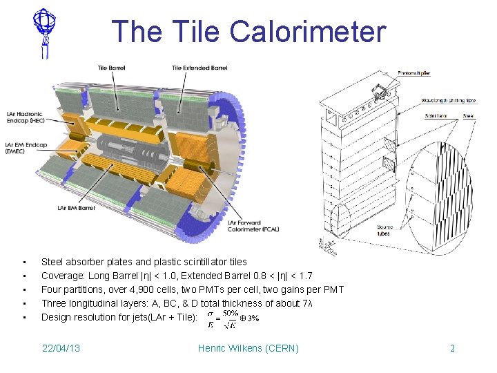 The Tile Calorimeter • • • Steel absorber plates and plastic scintillator tiles Coverage: