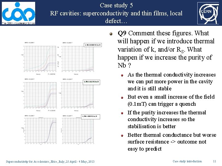 Case study 5 RF cavities: superconductivity and thin films, local defect… Q 9 Comment Case study 5 RF cavities: superconductivity and thin films, local defect… Q 9 Comment