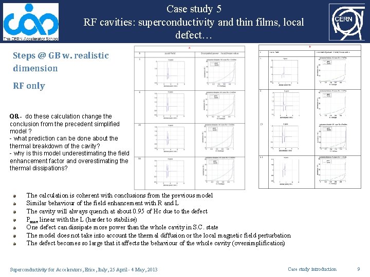 Case study 5 RF cavities: superconductivity and thin films, local defect… Steps @ GB Case study 5 RF cavities: superconductivity and thin films, local defect… Steps @ GB