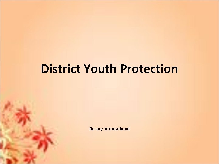 District Youth Protection Rotary International 