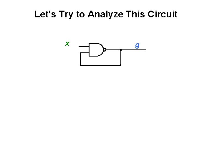 Let’s Try to Analyze This Circuit x g 