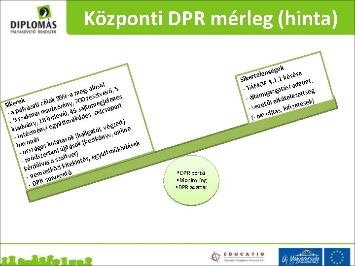 Központi DPR mérleg (hinta) ul valós vő, 5 g e m %-a 0 résztve