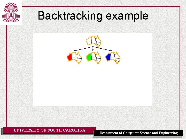 Backtracking example UNIVERSITY OF SOUTH CAROLINA Department of Computer Science and Engineering 