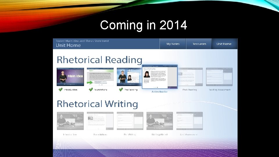 Coming in 2014 