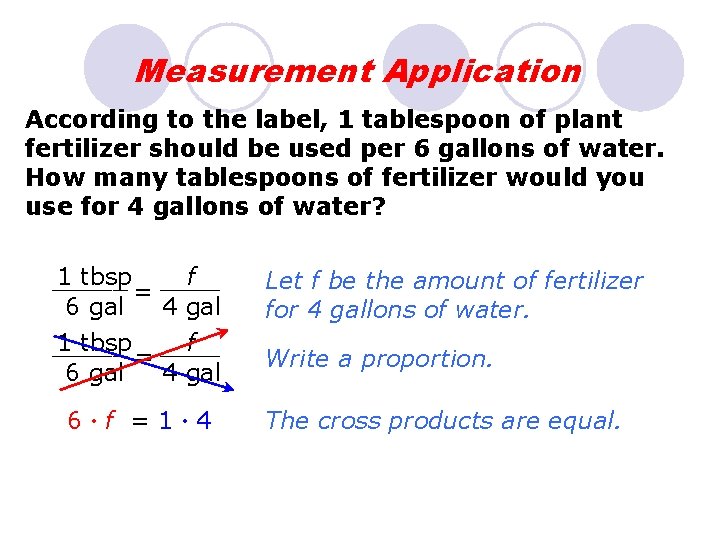 Measurement Application According to the label, 1 tablespoon of plant fertilizer should be used