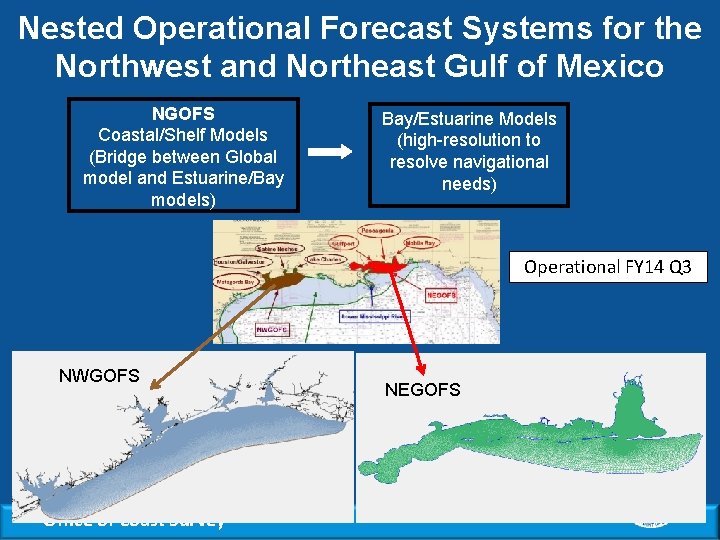 Nested Operational Forecast Systems for the Northwest and Northeast Gulf of Mexico NGOFS Coastal/Shelf