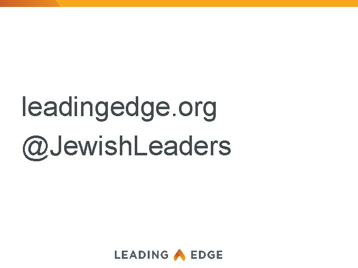 leadingedge. org @Jewish. Leaders 