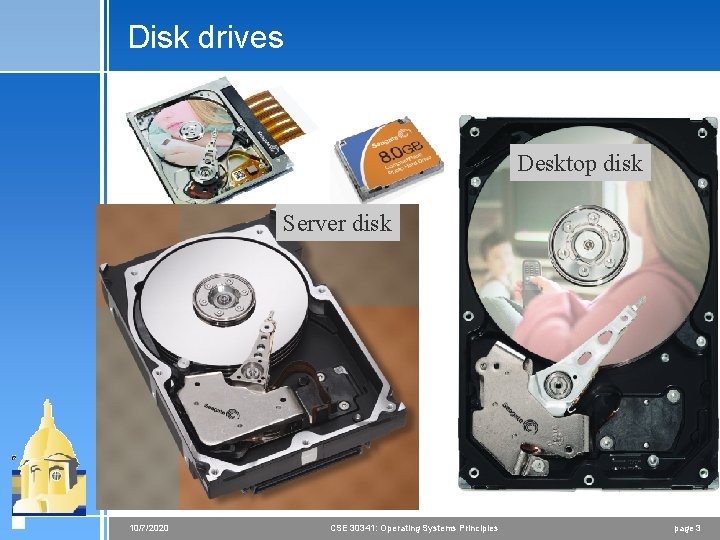 Disk drives Desktop disk Server disk 10/7/2020 CSE 30341: Operating Systems Principles page 3