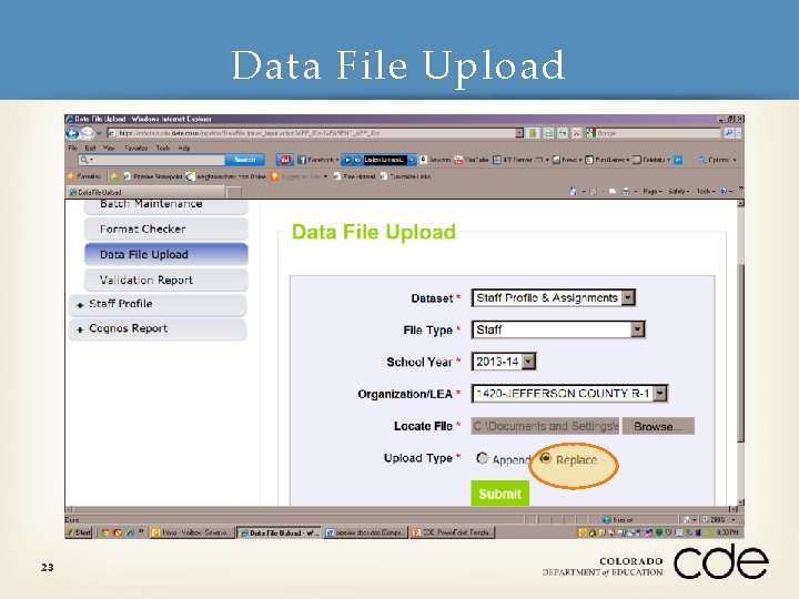 Data File Upload 23 