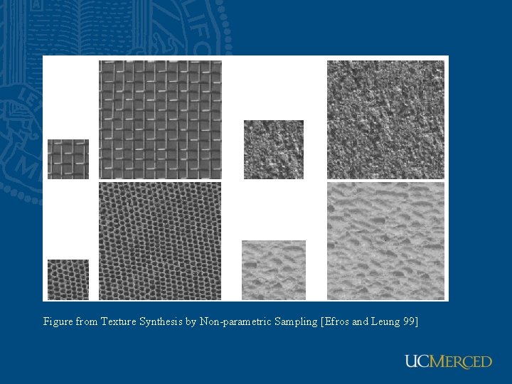 Figure from Texture Synthesis by Non-parametric Sampling [Efros and Leung 99] 