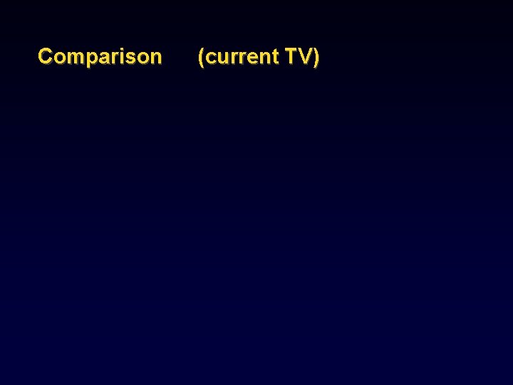 Comparison (current TV) 