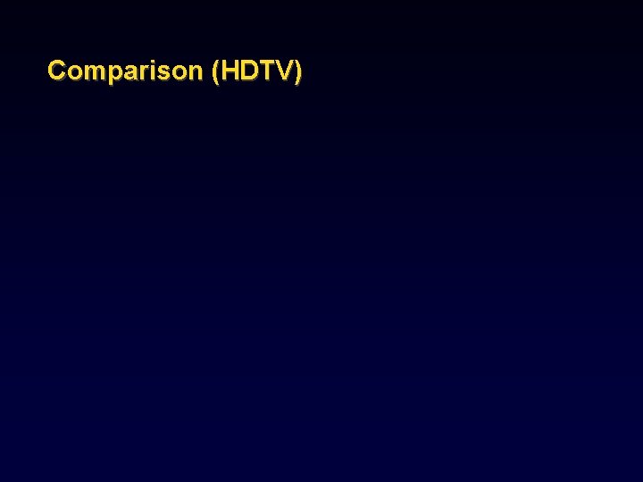 Comparison (HDTV) 