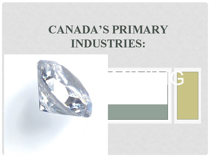 CANADA’S PRIMARY INDUSTRIES: MINING 